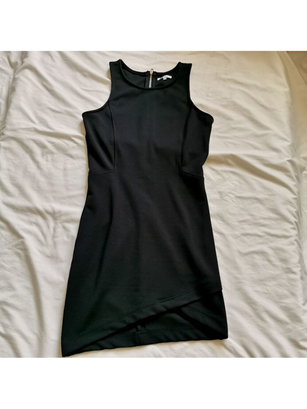 Fitted Little Black Dress With Gold Back Zipper